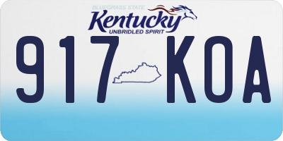 KY license plate 917KOA