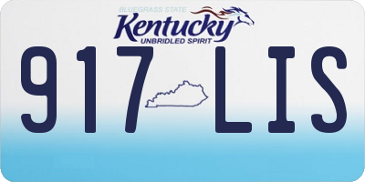 KY license plate 917LIS