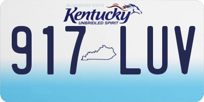 KY license plate 917LUV