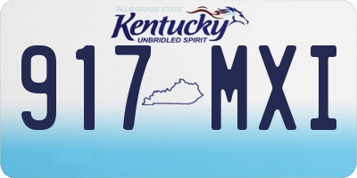 KY license plate 917MXI