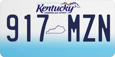 KY license plate 917MZN