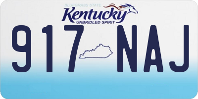 KY license plate 917NAJ