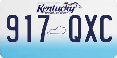 KY license plate 917QXC