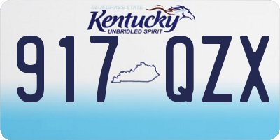 KY license plate 917QZX
