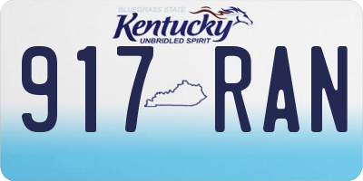 KY license plate 917RAN