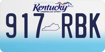KY license plate 917RBK