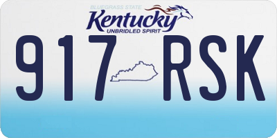 KY license plate 917RSK