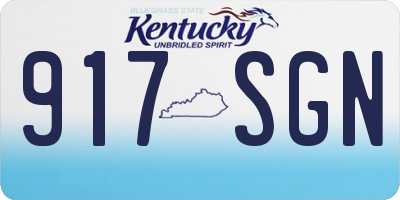 KY license plate 917SGN