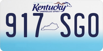 KY license plate 917SGO