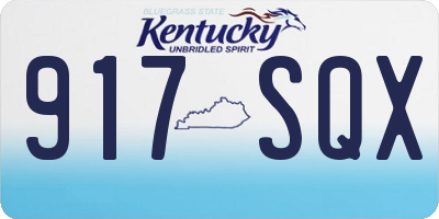 KY license plate 917SQX