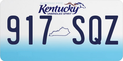 KY license plate 917SQZ