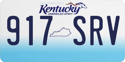 KY license plate 917SRV