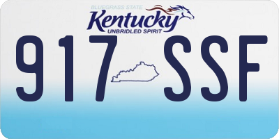 KY license plate 917SSF