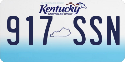 KY license plate 917SSN