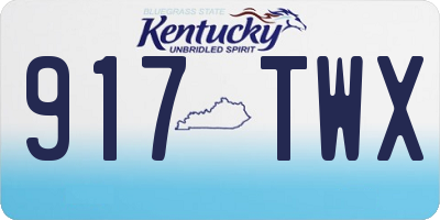 KY license plate 917TWX