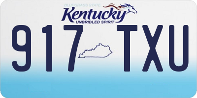 KY license plate 917TXU