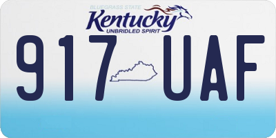 KY license plate 917UAF