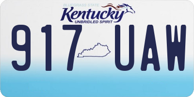 KY license plate 917UAW