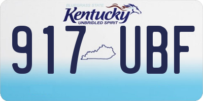 KY license plate 917UBF