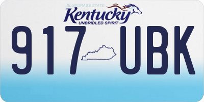 KY license plate 917UBK