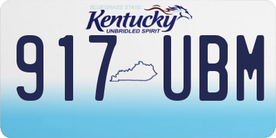 KY license plate 917UBM