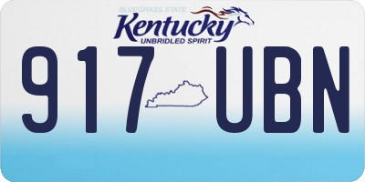 KY license plate 917UBN