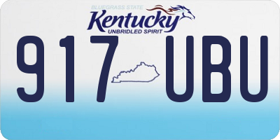 KY license plate 917UBU