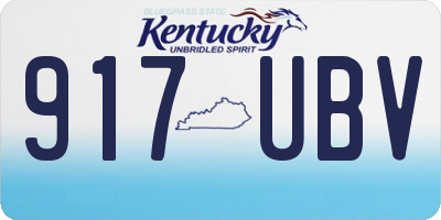 KY license plate 917UBV