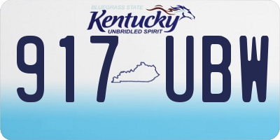 KY license plate 917UBW