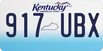 KY license plate 917UBX