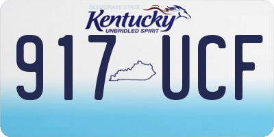 KY license plate 917UCF