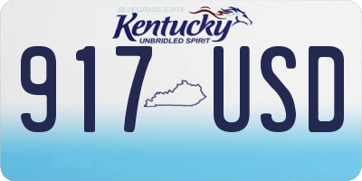 KY license plate 917USD