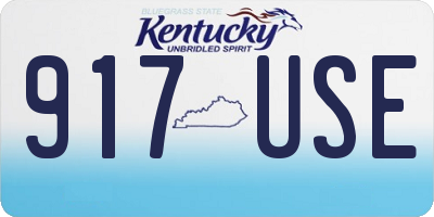 KY license plate 917USE