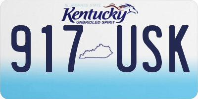 KY license plate 917USK