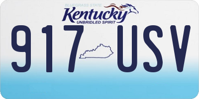 KY license plate 917USV