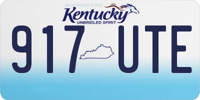 KY license plate 917UTE