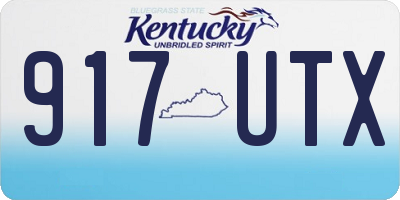 KY license plate 917UTX