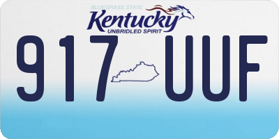 KY license plate 917UUF