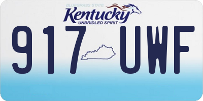 KY license plate 917UWF