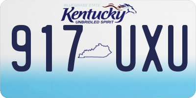 KY license plate 917UXU