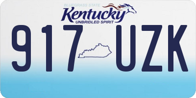KY license plate 917UZK