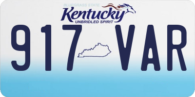 KY license plate 917VAR