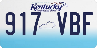 KY license plate 917VBF