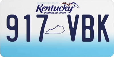 KY license plate 917VBK