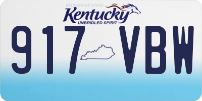 KY license plate 917VBW