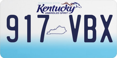 KY license plate 917VBX