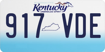 KY license plate 917VDE