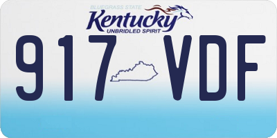 KY license plate 917VDF