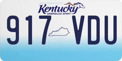 KY license plate 917VDU