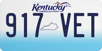 KY license plate 917VET